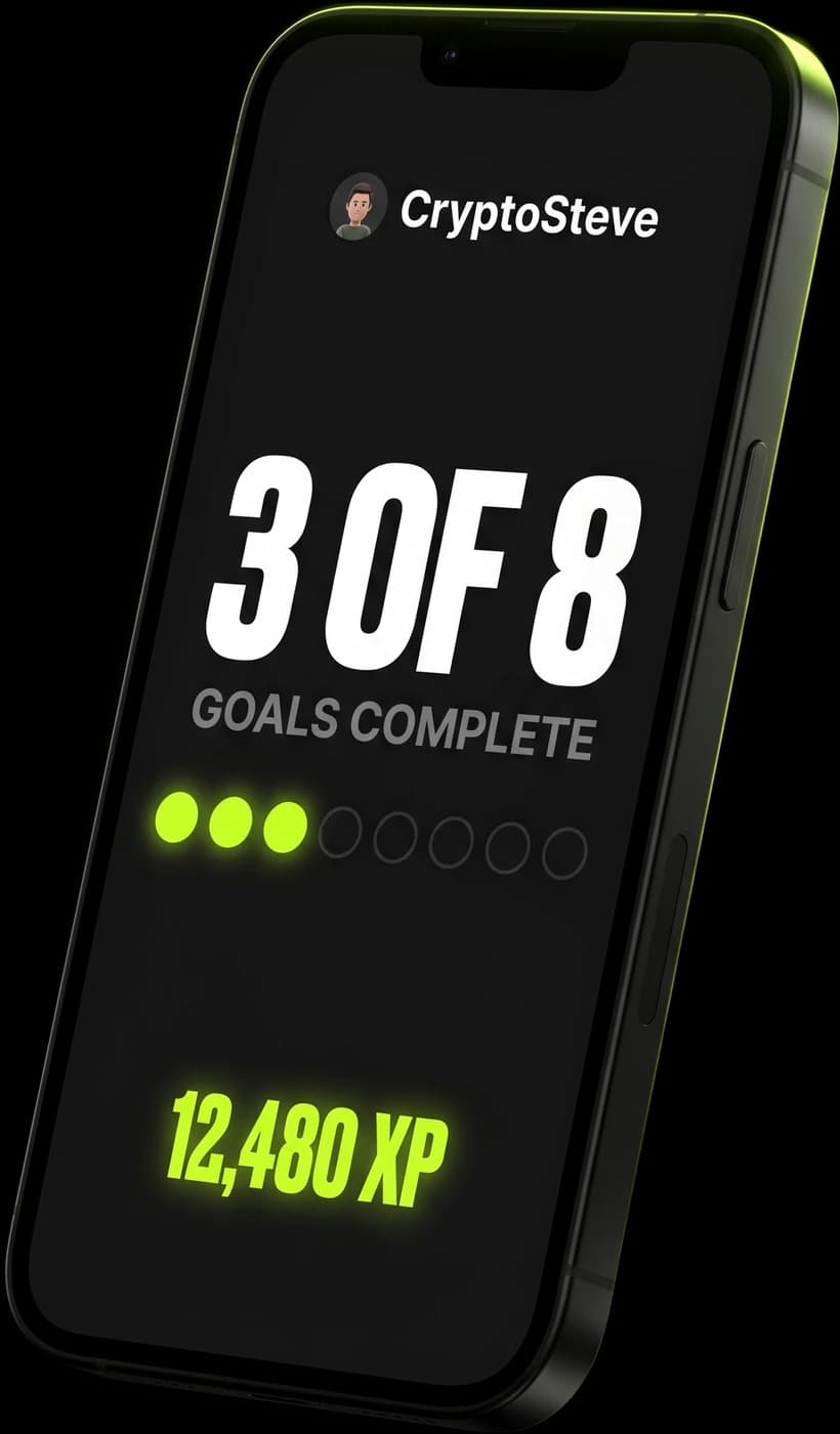 CryptoSteve's daily progress: 3 of 8 goals complete, 12,480 XP