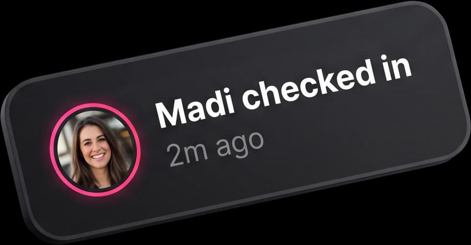 Madi checked in, 2 minutes ago